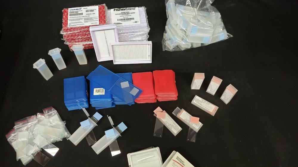 300+ High Quality Blank Microscope Slides With Storage Boxes - NEW