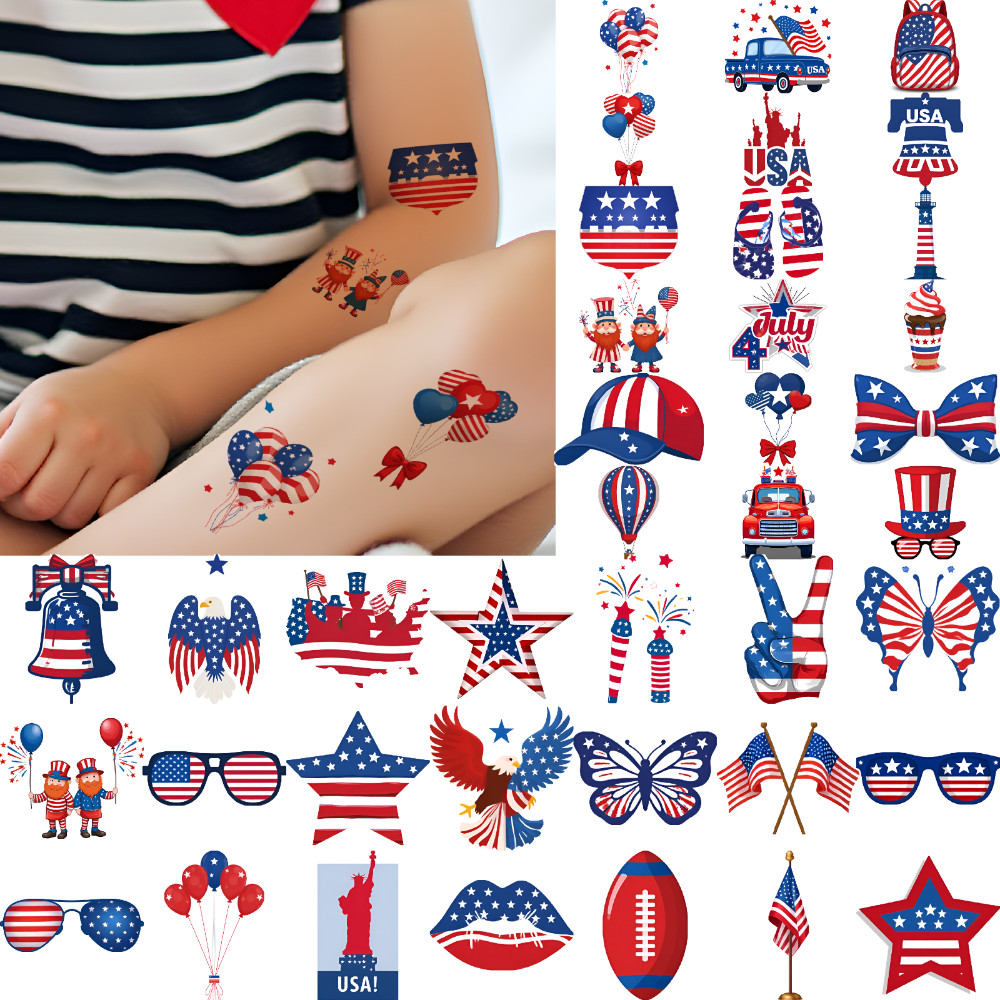 63pcs Temporary Tattoo Waterproof Long-lasting Body Stickers Star Patterns