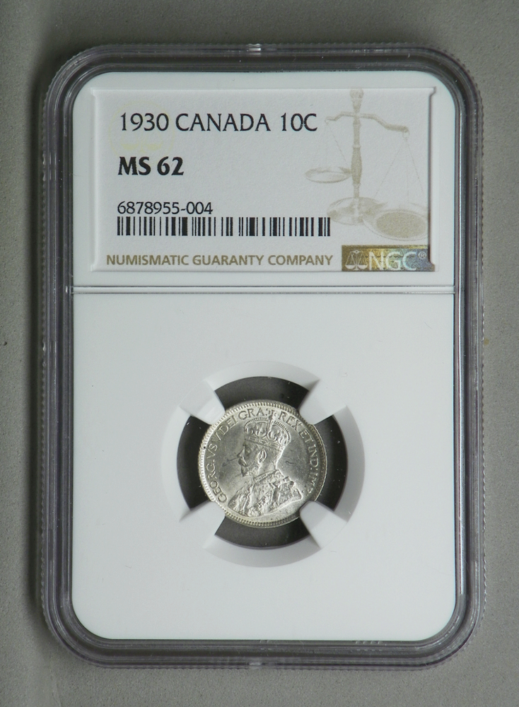 CANADA 1930 10 CENTS, NGC 62