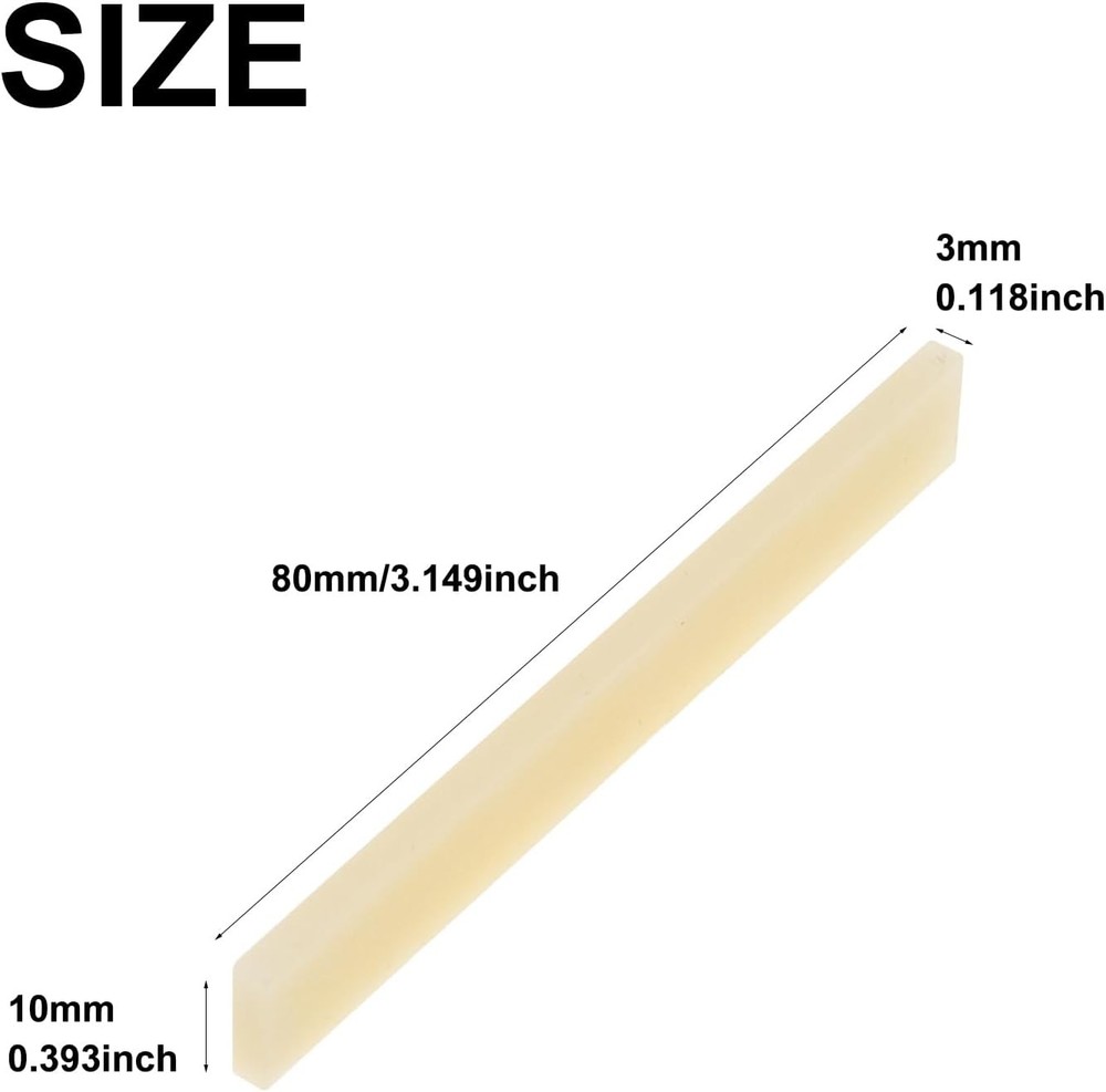 6Pcs Unbleached Guitar Bone Saddle, Blank Saddles
