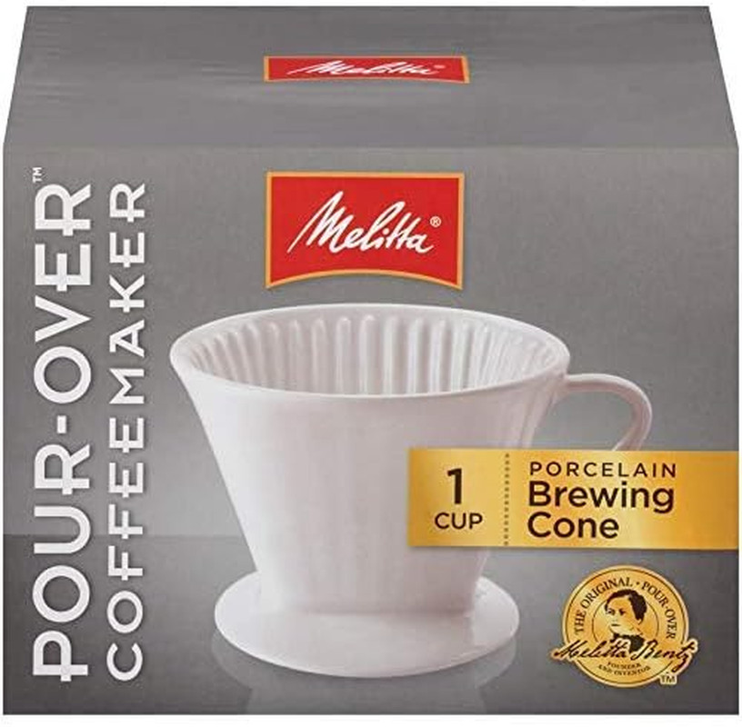 No 2 Porcelain Single Cup Pour-Over Coffee Brewer, White