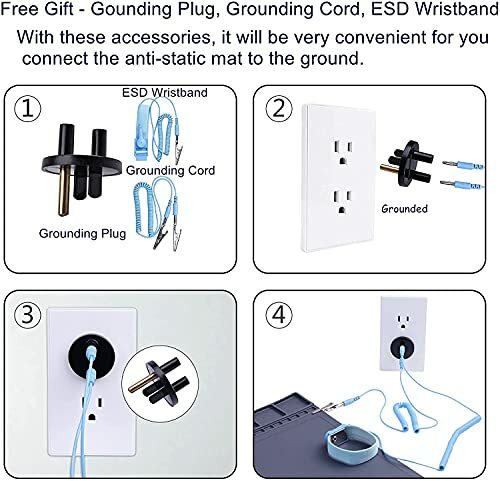 Anti-Static Mat ESD Safe for Electronic Includes ESD Wristband & Grounding Wire