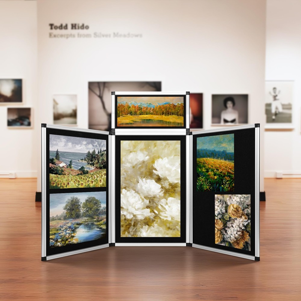 3+1Panel Header TradeShow Display Presentation TabletopDesktop Large Metal Frame