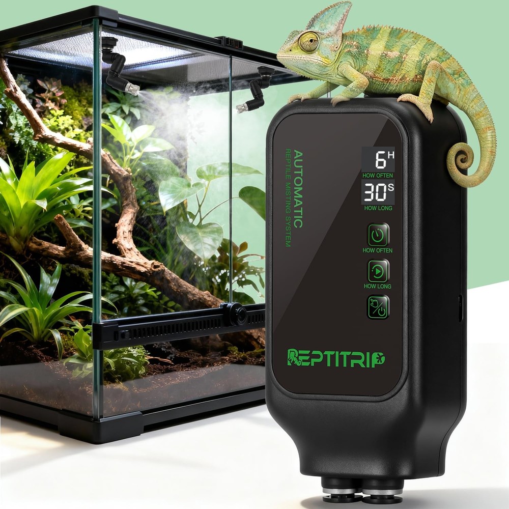Reptile Mister System with Timer, Reptile Humidifiers Automatic, 360°Adjustab...