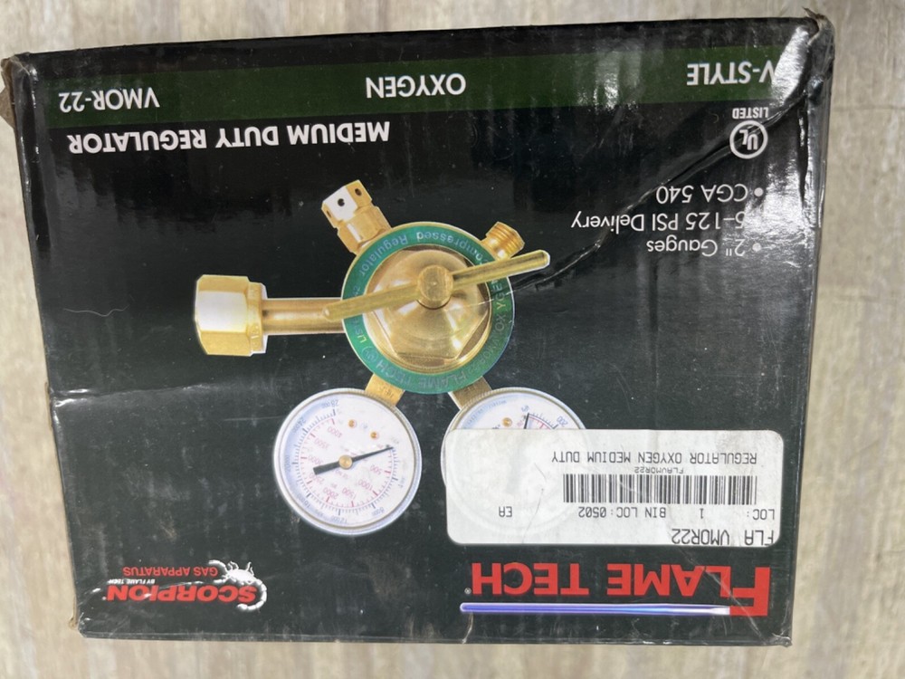 Flame Tech VMOR-22 Medium Duty Oxygen Regulator -new