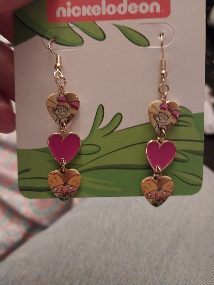 Hey Arnold Heart Earrings Nickelodeon Dangle