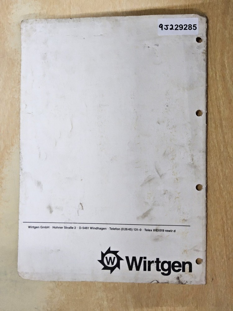 Wirtgen, Model MCW100A, B - Time Proportional Grade Controller. German /...