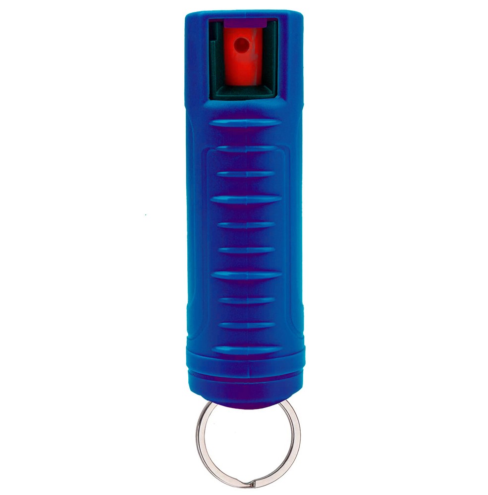 2 PACK BURN Pepper Spray Keychain 1/2oz Self Defense Security Case Molded Blue