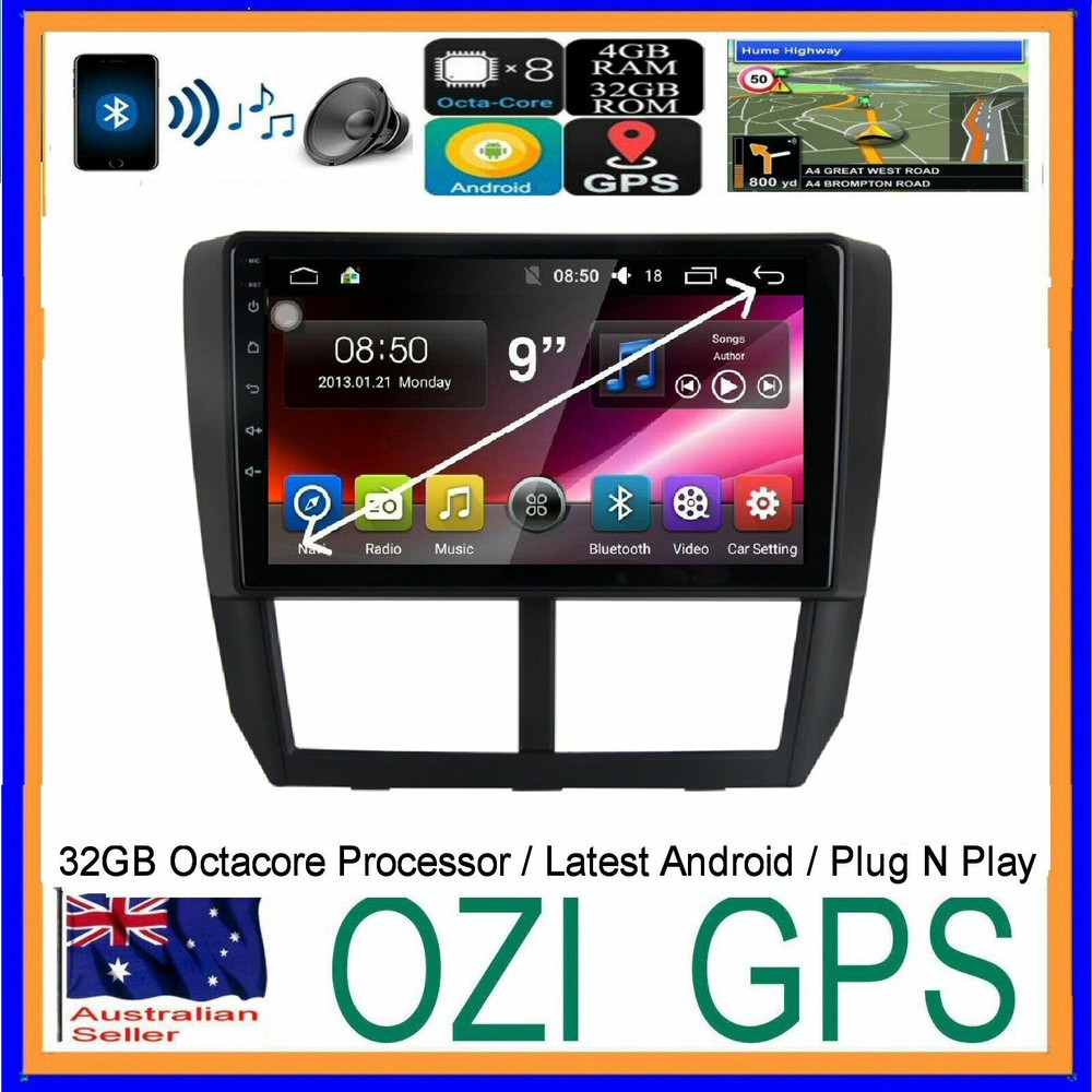 for SUBARU FORESTER 2008-12 GPS HEAD UNIT BLUETOOTH APPLE CARPLAY ANDROID AUTO