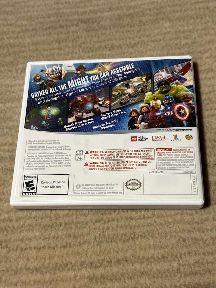 Lego Marvel Avengers 3ds Replacement Case And Manual Only NO GAME.