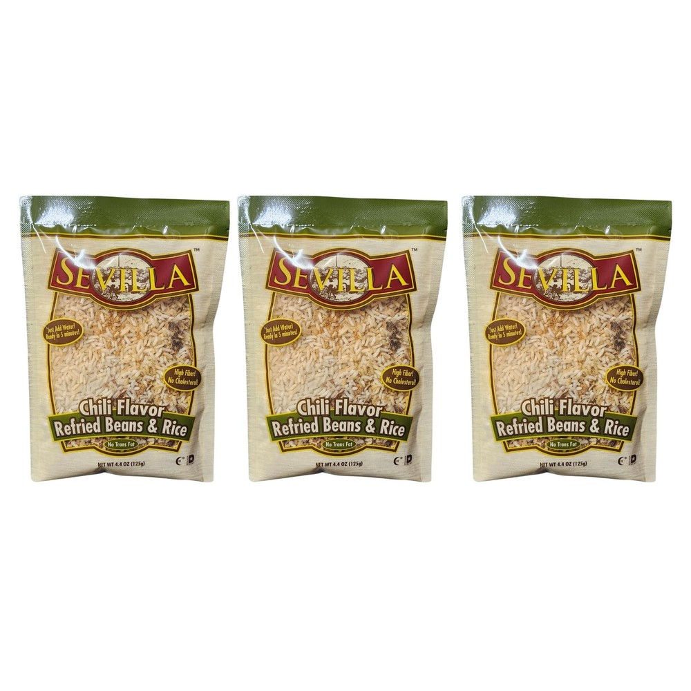 Refried Beans & Rice 3 Pack, Chili Flavor