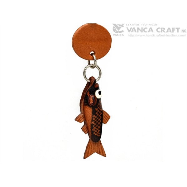Salmon Japanese Leather Keychains Fish