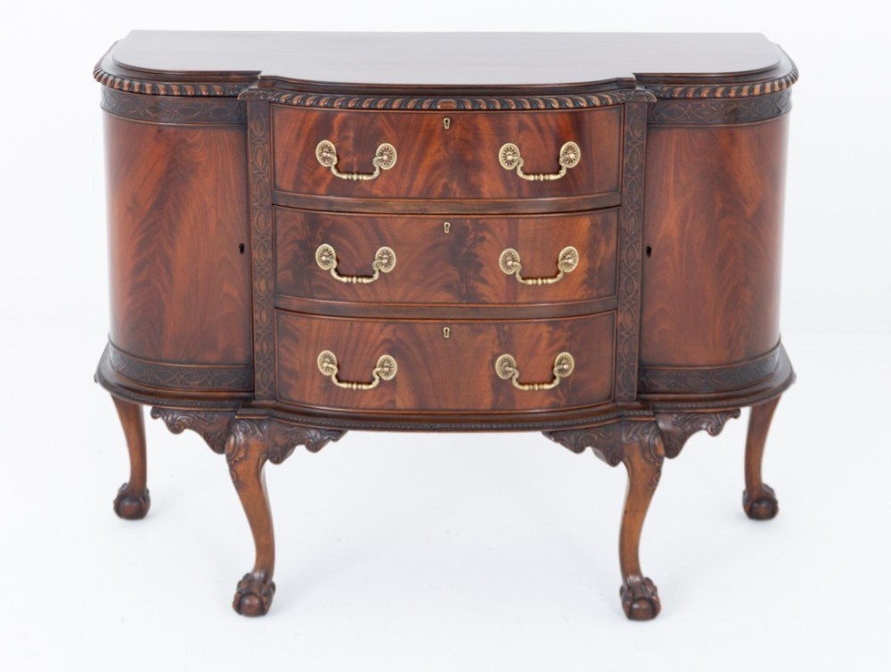 Chippendale Side Cabinet Chest Drawers Mahogany