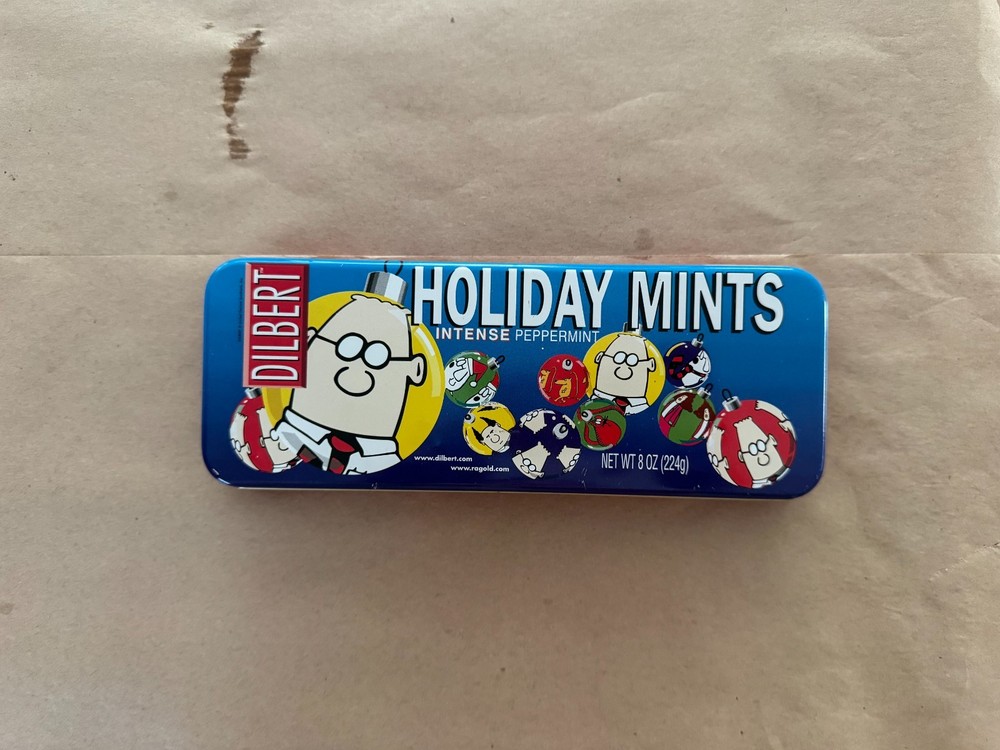 Vintage Dilbert Collectible Mints Tin: Holiday-Mints