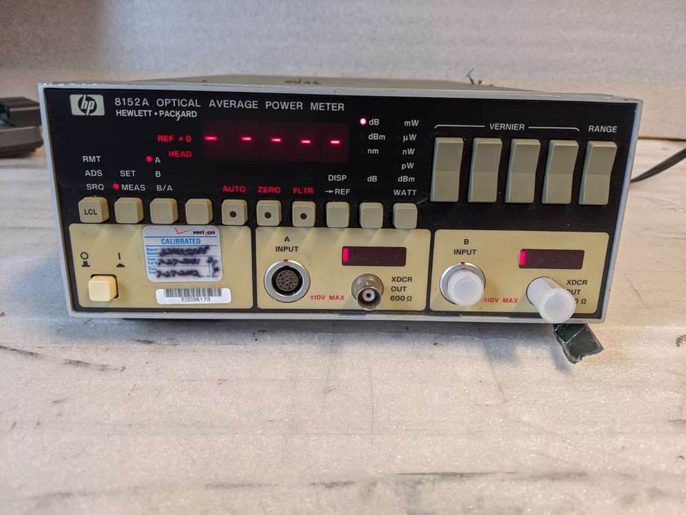 HP 8152A Optical Average Power Meter - Tested for Power