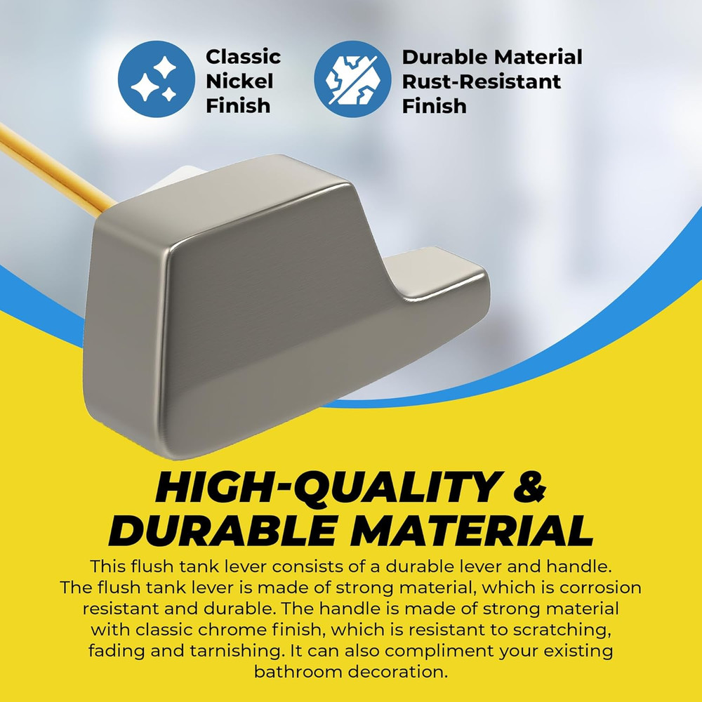 Side Mount Eljer Toilet Tank Flush Trip Lever Replacement Handle - Color Nickle