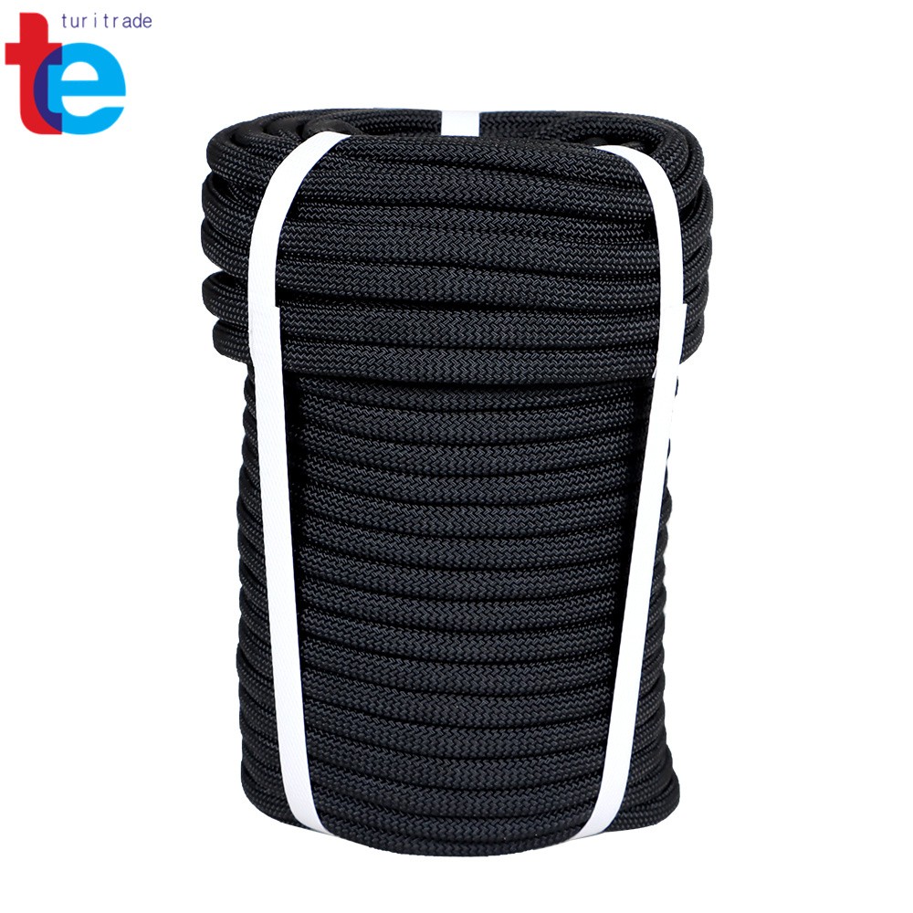 3/8" × 100' Black High Strong Pulling Braided Polyest Rope 3520Lbs Rope
