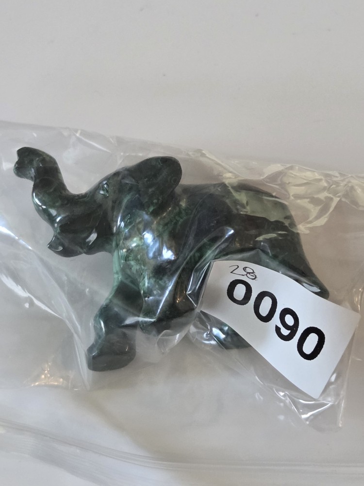 Malachite Carved & Polished Elephant 5+oz #0090