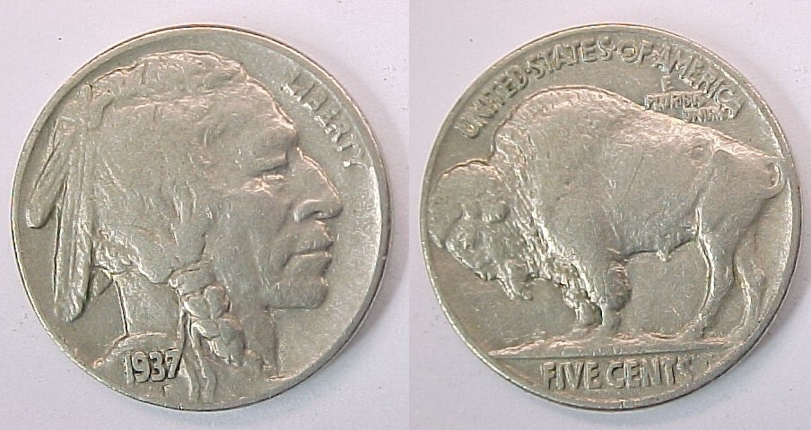 1937 P Buffalo Nickel Extremely Fine XF