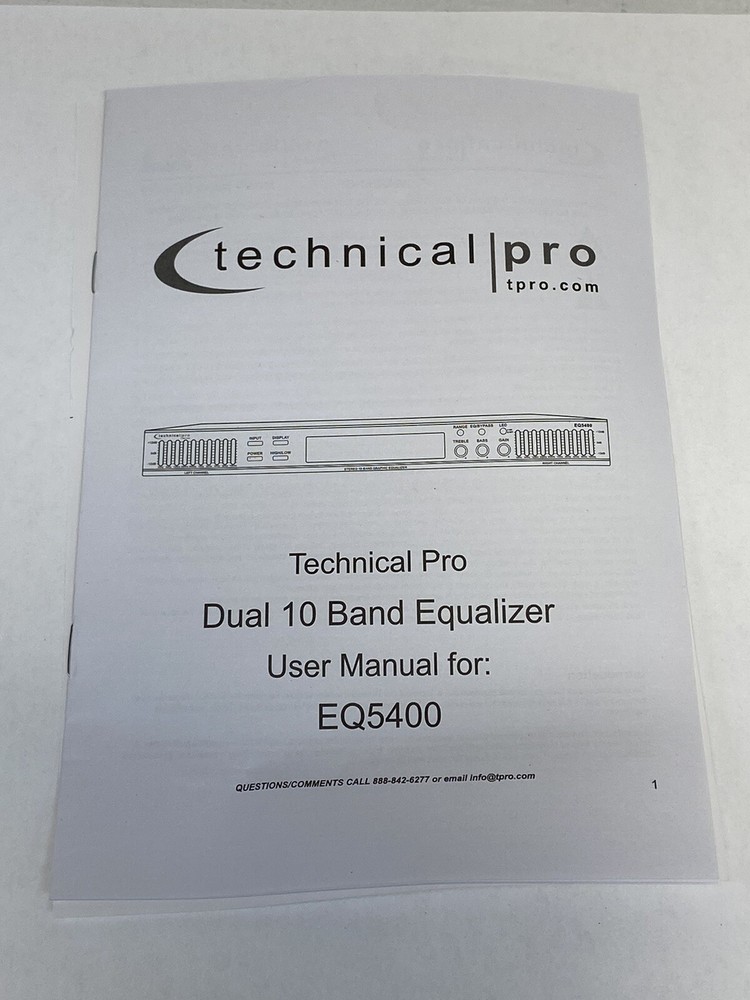 Technical Pro EQ5400 Dual 10-Band Equalizer