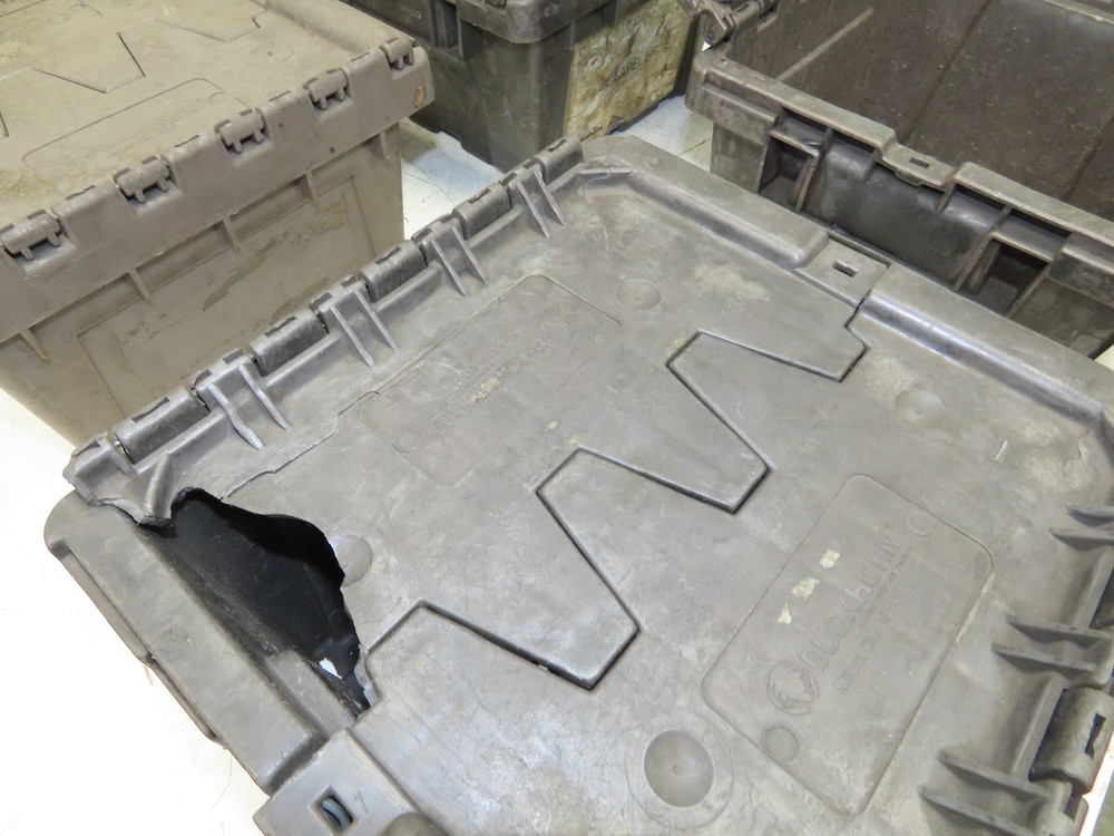 Buckhorn Stackable Plastic Container Bin Modular Nesting 12"x11"x7" Lot of 10