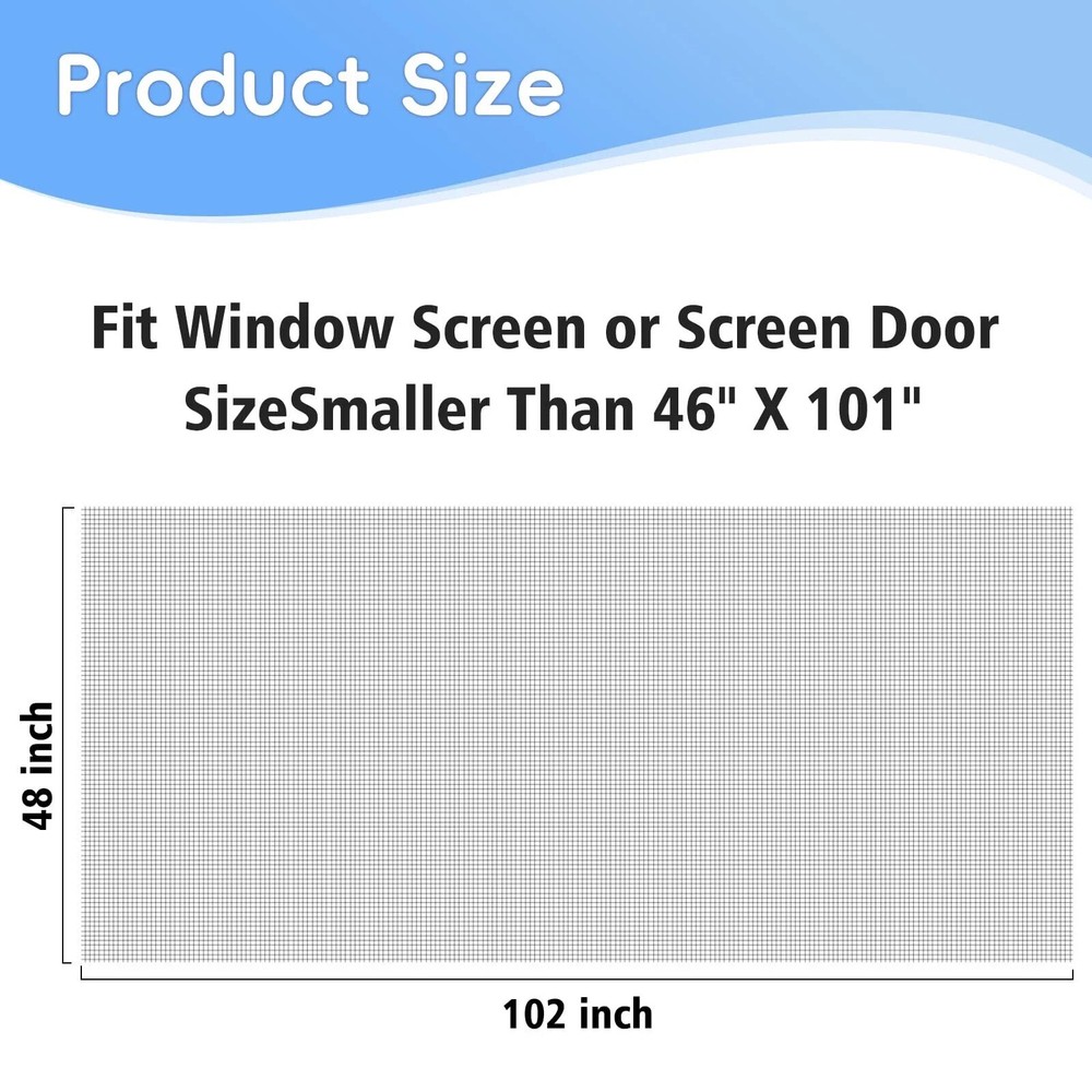48"x102" Windows Screen Mesh,Fiberglass Window Screen Mesh,Screen Door Mesh