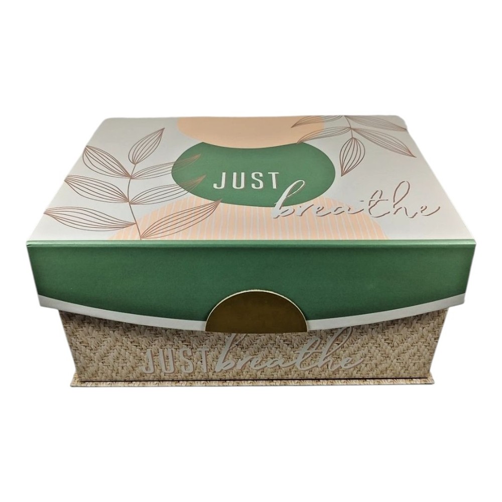 Just Breathe Modern Coastal Gift Organization Storage Box Hook & Loop Closure