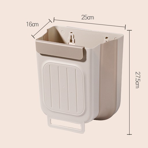 Collapsible Hanging Trash Can 11L – Space Saving Garbage Bin for Kitchen
