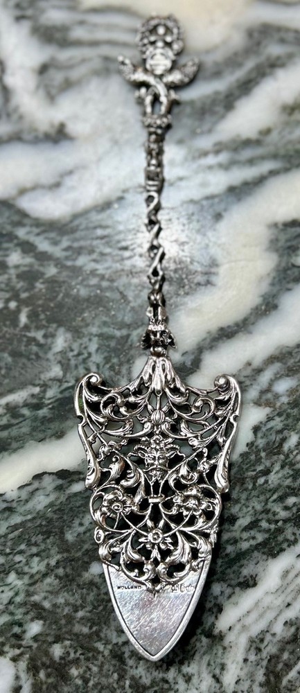 DUTCH SILVER PIE SERVER Holland Netherlands ca 1900's Figural Castle Core