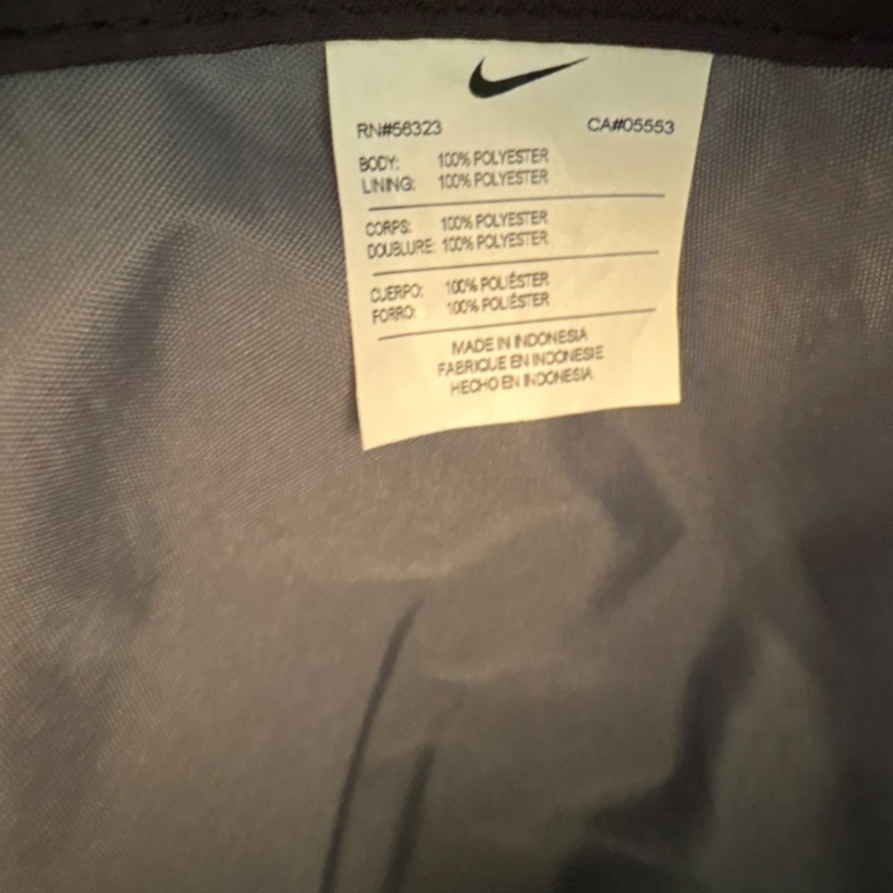 Nike Black Drawstring Gym Bag Polyester Zip Pocket Adjustable Strap CW6533