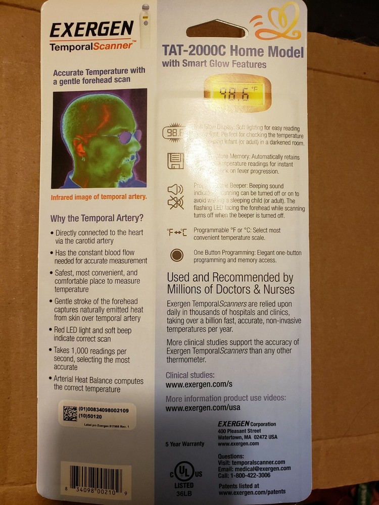 Exergen Thermometer temporal artery