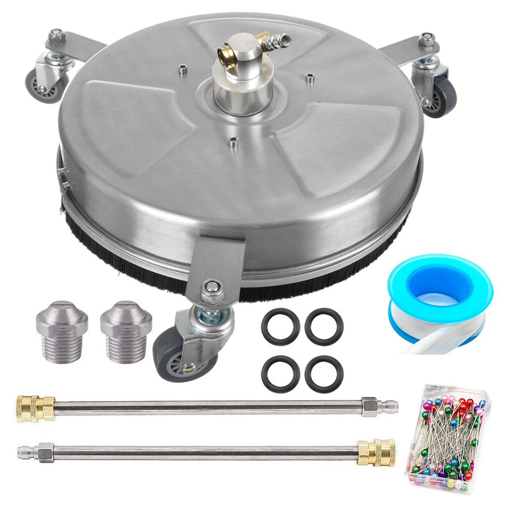 15" Pressure Washer Surface Cleaner with 3 Wheels, Stainless Steel Power Deck