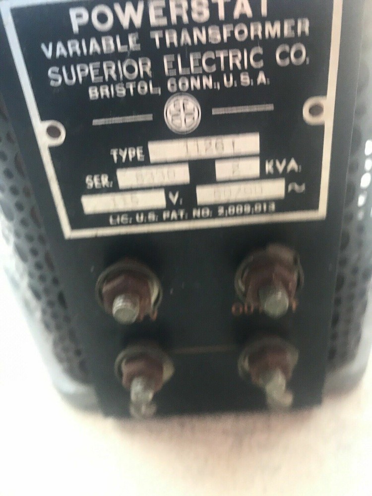 Power Stat Variable Transformer Superior Electric Company