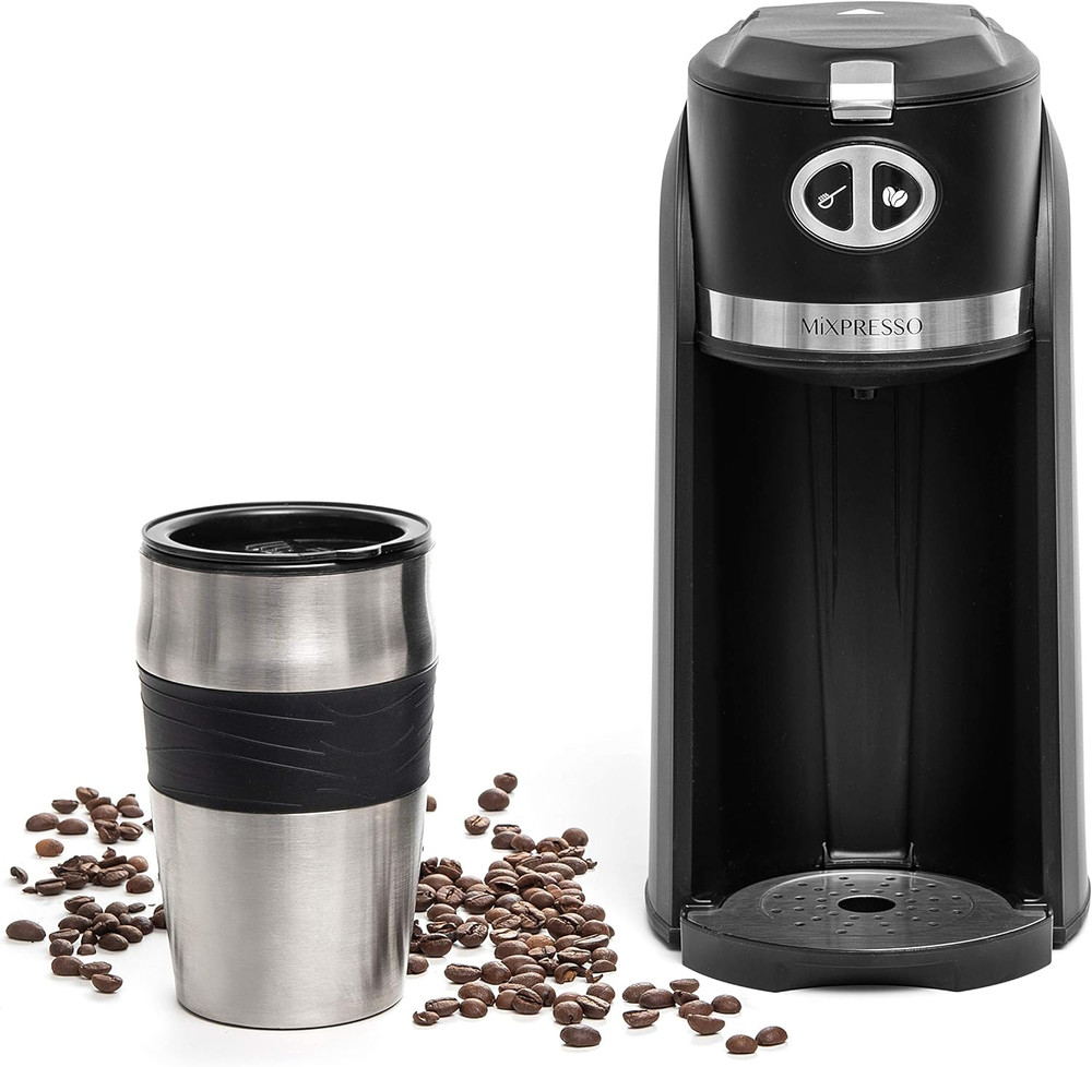 2 in 1 Grind & Brew Automatic Personal Coffee Maker, Automatic Single Serve Coff