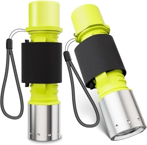 2 Pack 1200 Lumens Waterproof Scuba Diving Flashlight, 3 Modes Underwater Torch