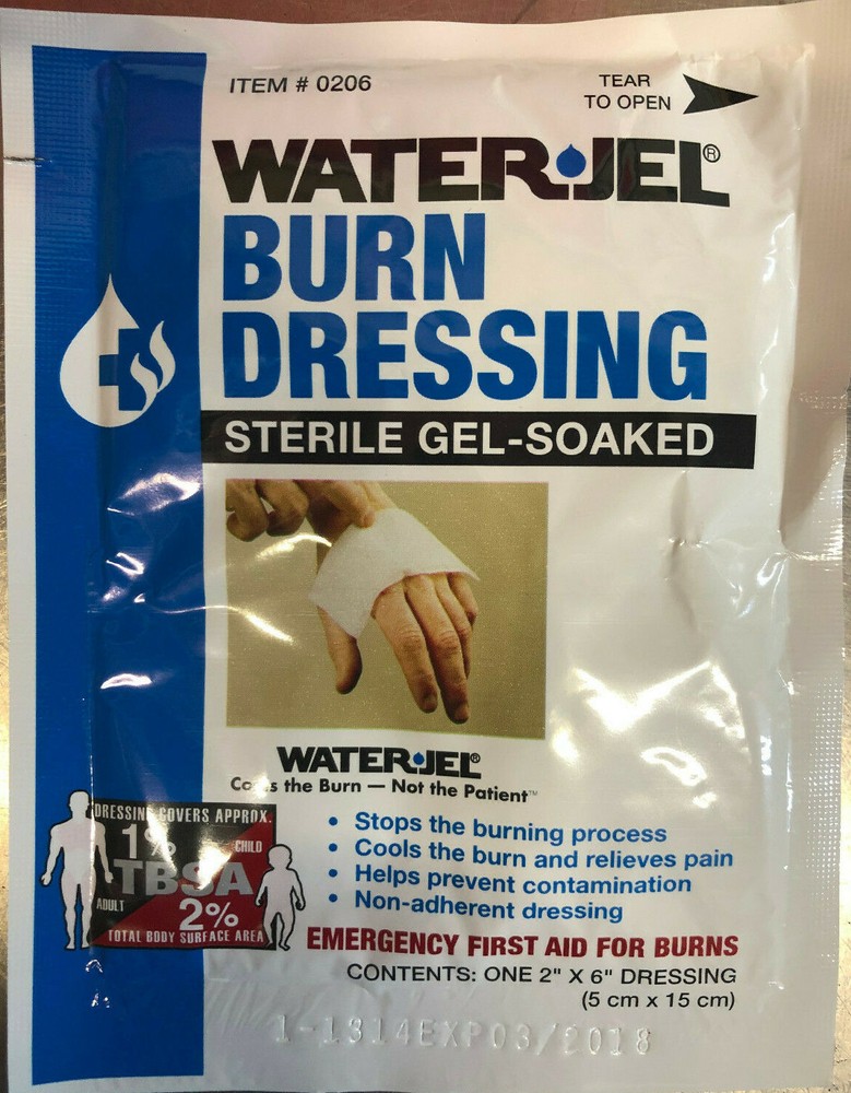 WATER JEL Burn Dressing - Single Packets - Multiple Sizes! - Open Box - Expired