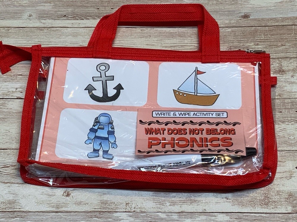 Write & Wipe Activity Set - What Does Not Belong Phonics - Learning Center
