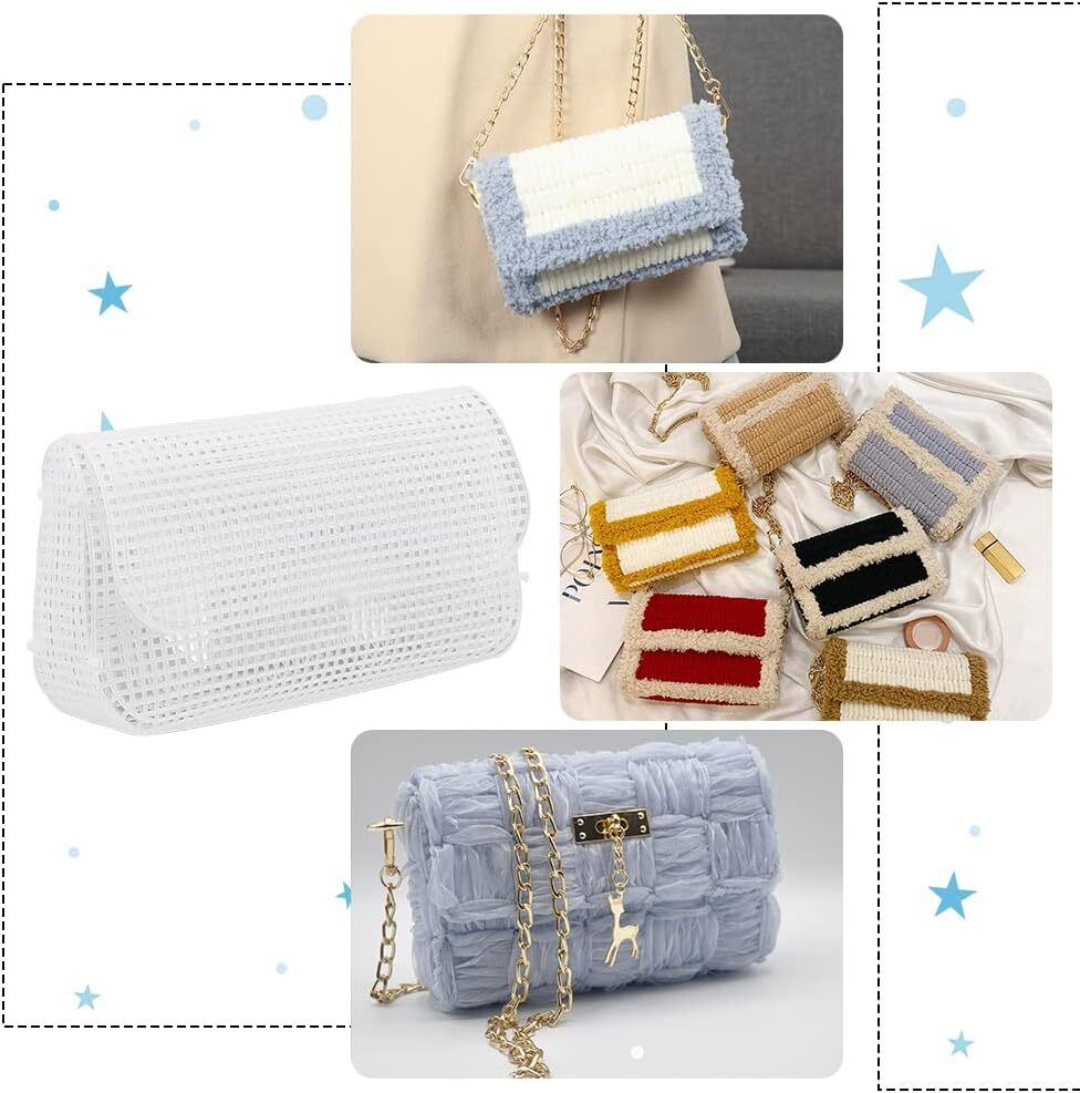 DIY Plastic Mesh Canvas Sheets, Clear Plastic Mesh Sheets for Crochet Purse M...