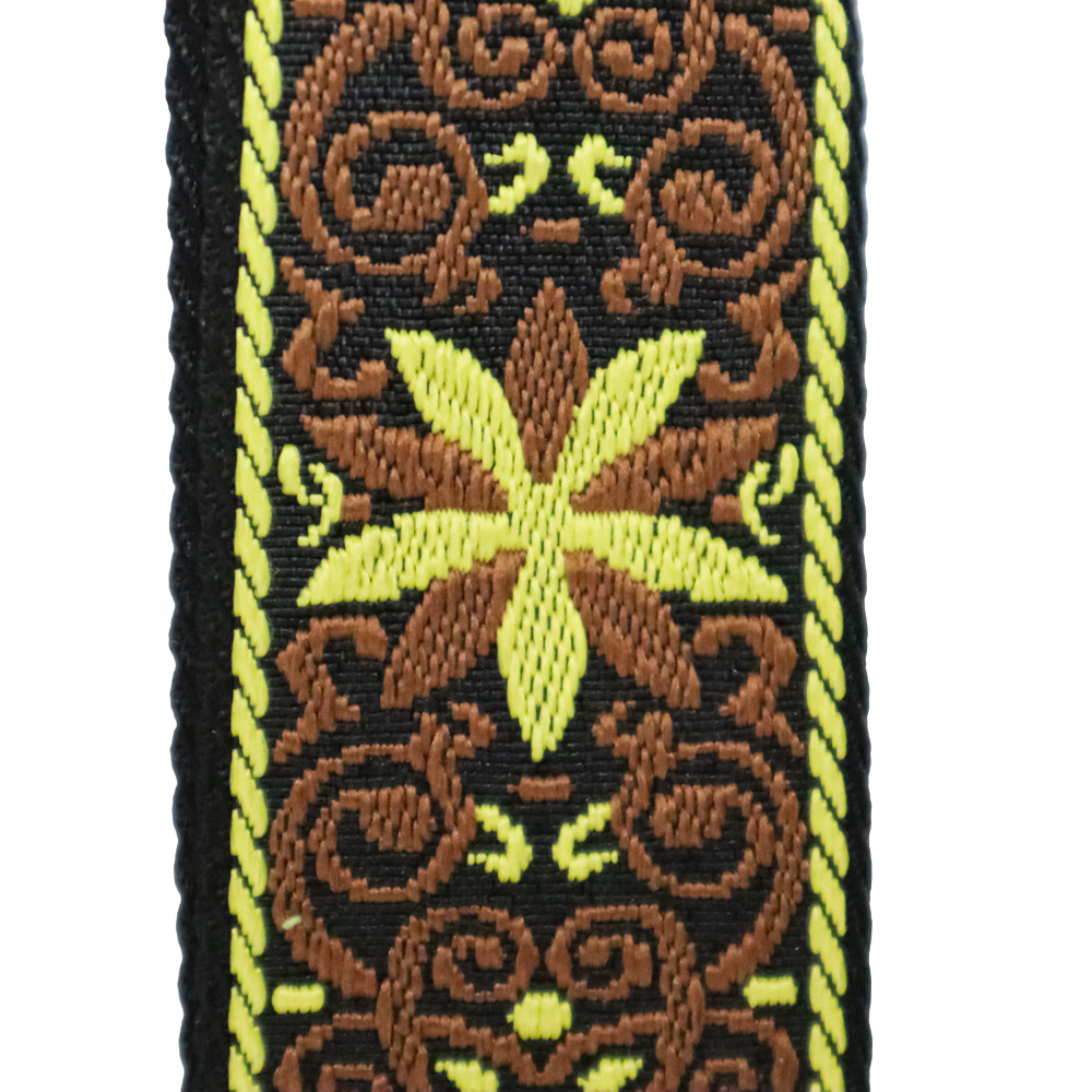 Fender Pasadena Woven Strap, Yellow Wallflower, 2"