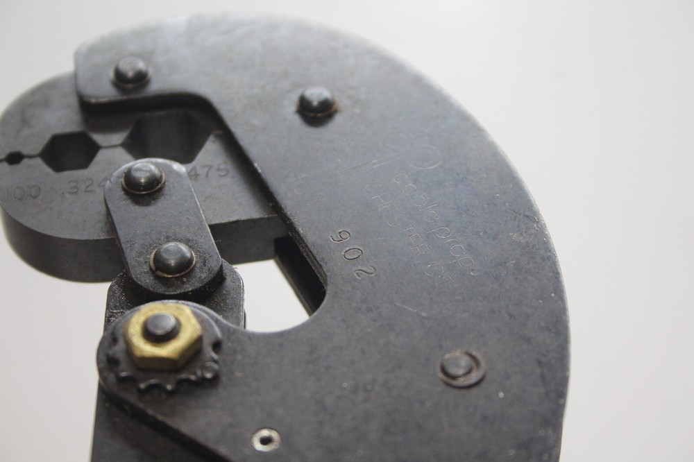 Cable Prep HCT902 Hex Crimp Crimper Tool Dual 3 SIZES Blue