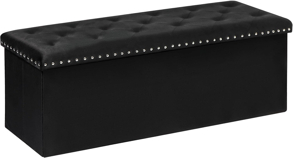 Storage Ottoman Bench, Folding Tufted Ottomans with Storage, Extra Large 140L To