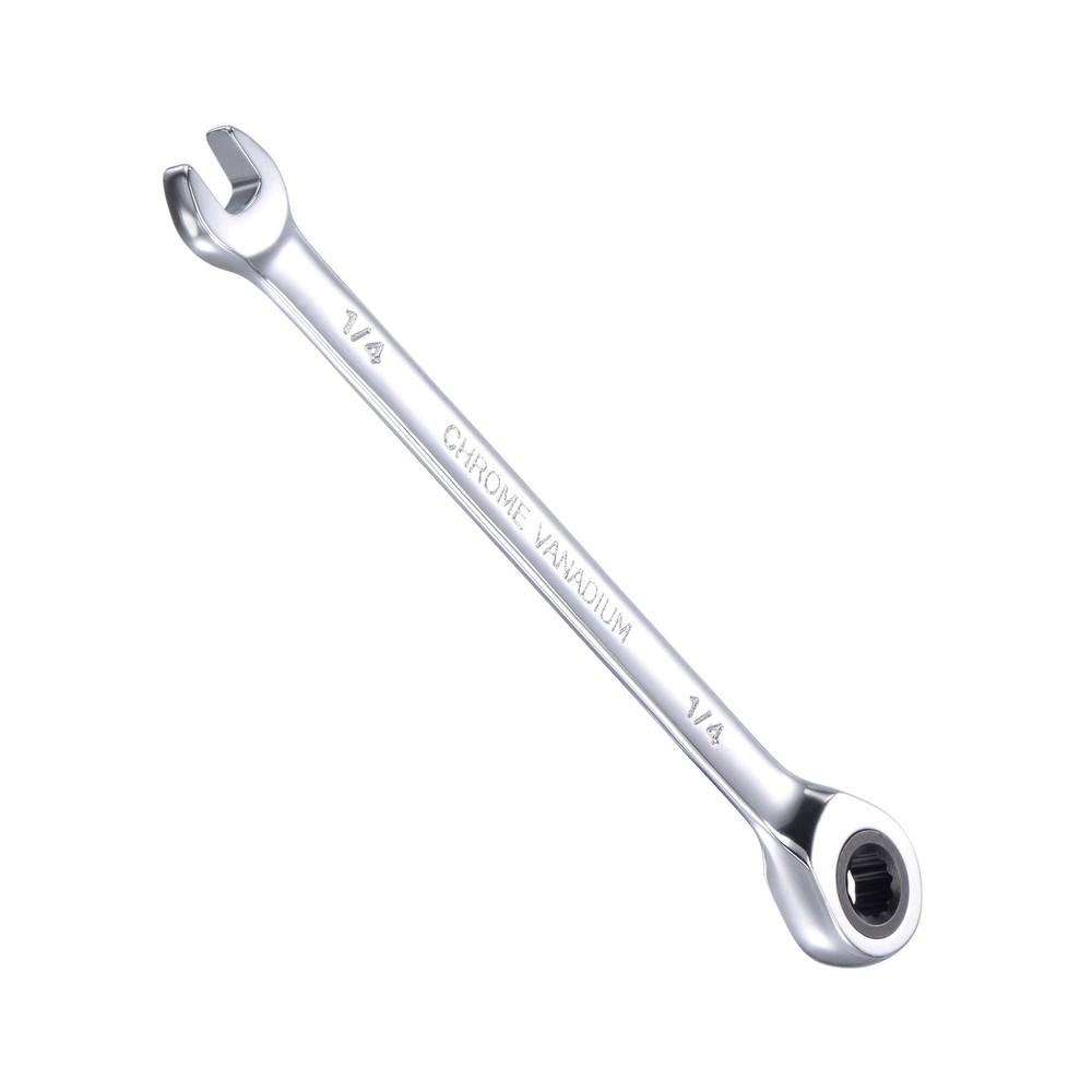 1/4" Ratcheting Combination Wrench SAE 72 Teeth 12 Point Box Ended Tool