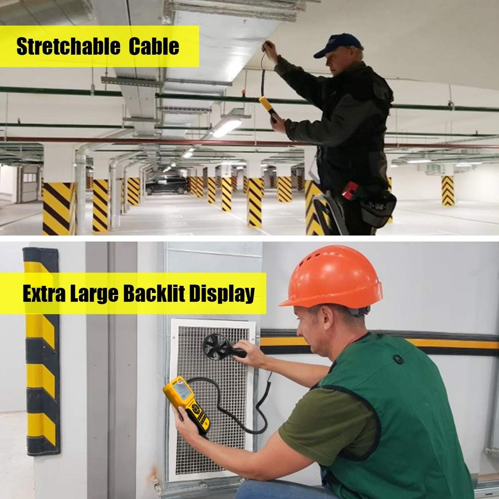 AIOMEST Precise CFM Meter Handheld AI-846A Anemometer Without PC-Software