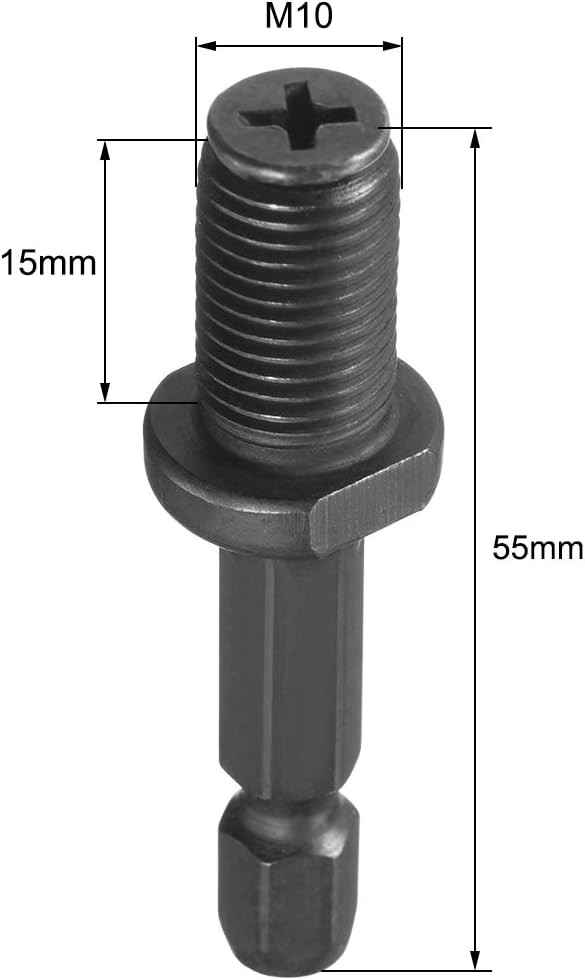 Drill Chuck Adapter 3/8-24UNF Thread Keyless Drill Chuck Adapter Hex Shank for I