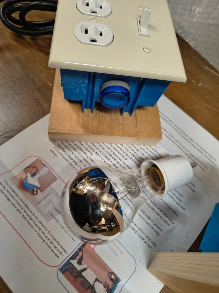 Dim Bulb Tester for Amplifiers current limiter *INCLUDING 100W bulb & METER*