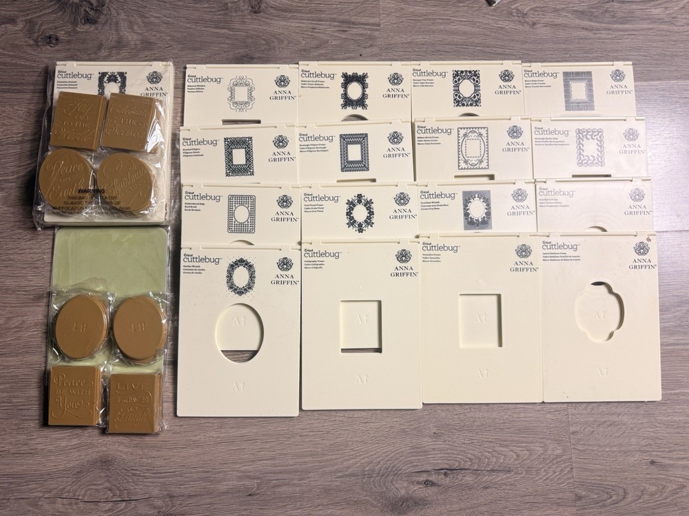 Cuttlebug Anna Griffin Embossing Folders 16 Frames w/ 24 inserts - Some New