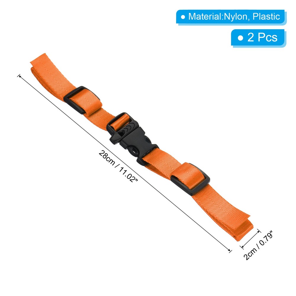 Backpack Belt Strap, 2 Pcs Adjustable Strap with Quick-Release Buckle, Orange