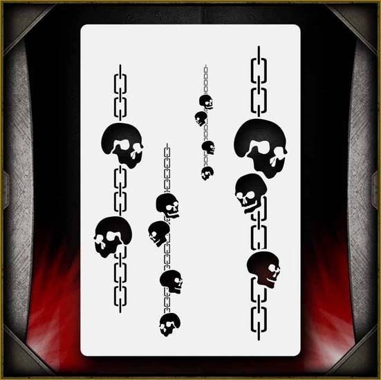 Skull Chains 1 Airbrush Stencil Template Airsick
