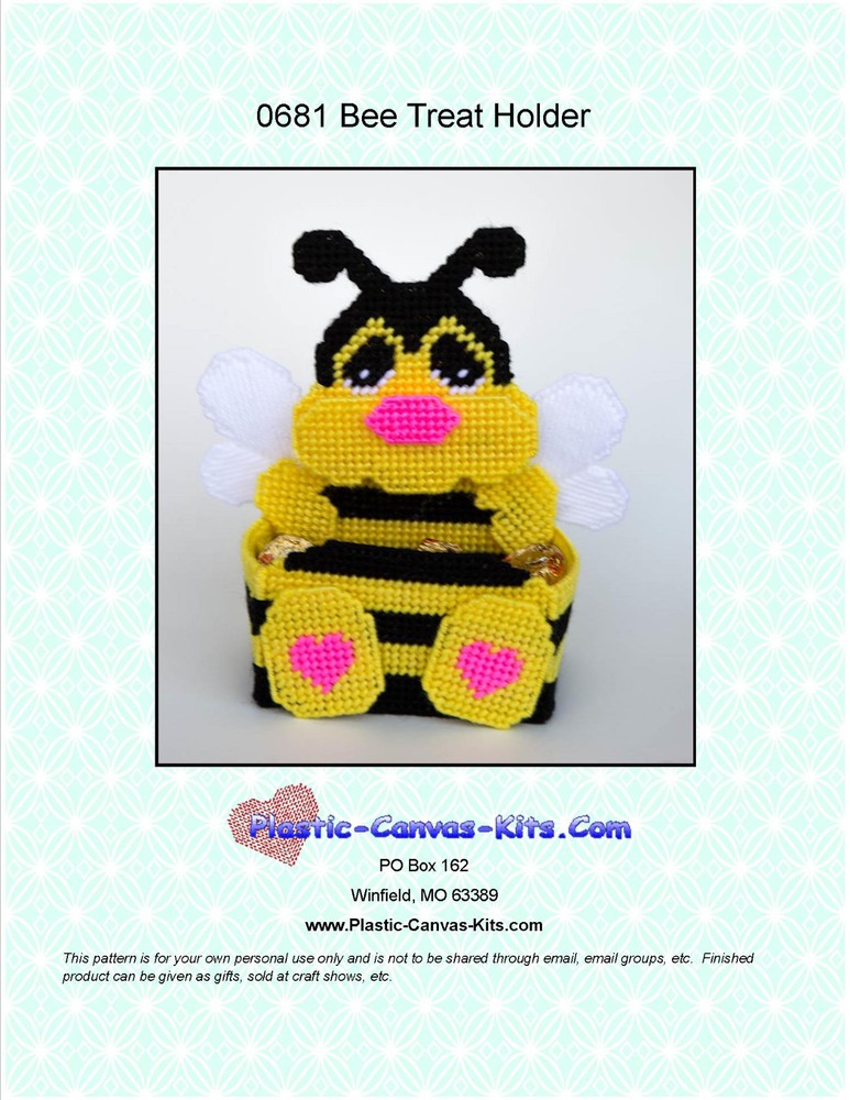 Bee Treat Holder- Plastic Canvas Pattern or Kit