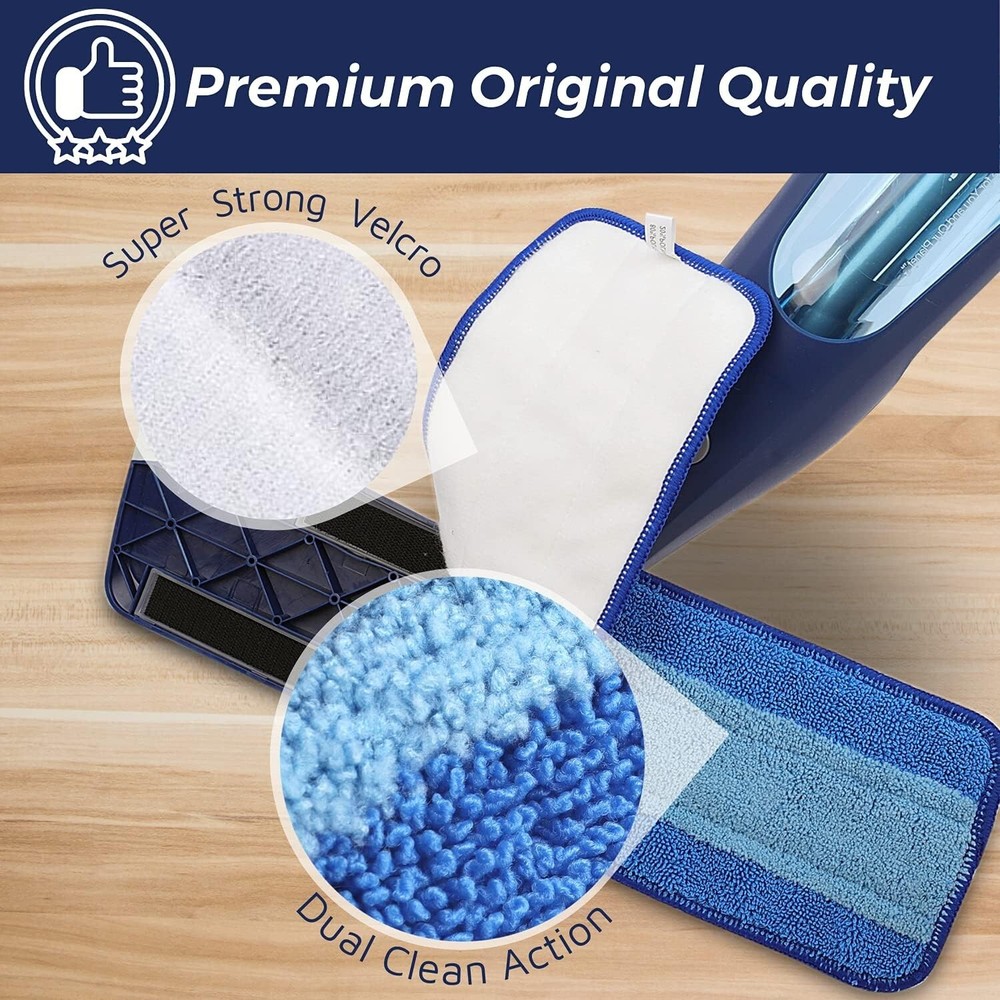 3 PCS Microfiber Replacement Mop Pads Hard Floor Cleaning For Bona Washable Set